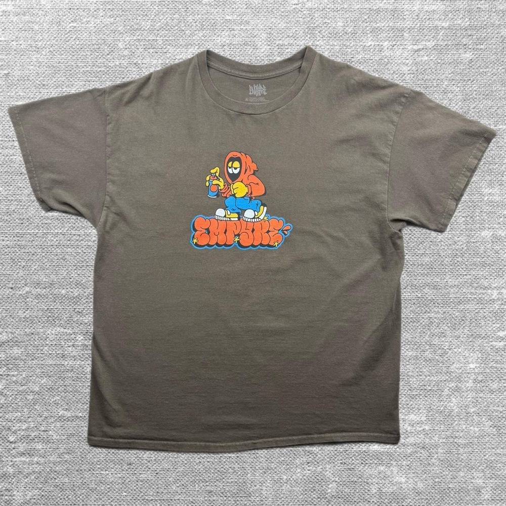 Empyre Zumiez Graffiti Character Bubble Logo Graphic Tee Shirt Grey XL